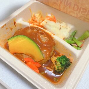 ハンバーグと温野菜の温野菜のデミ(nosh)